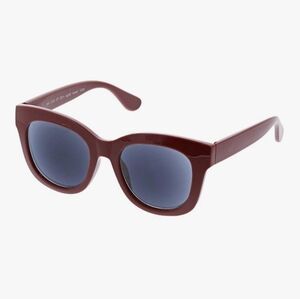 Peepers Women's Center Stage Sun Oversized Glasses, Berry-Reading, 51 + 2.5